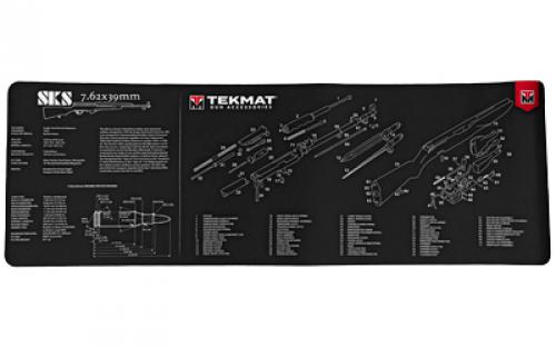 TekMat Long Gun, SKS, Cleaning Mat, Thermoplastic Surface Protects Gun From Scratching, 1/8 Thick, 12x36, Tube Packaging, Black TEK-R36-SKS