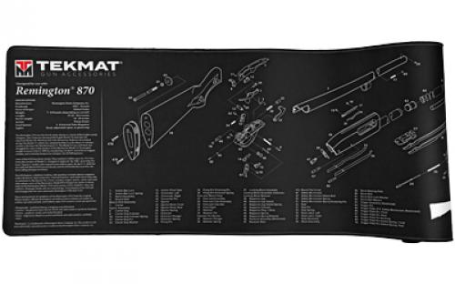 TekMat Ultra Mat, Remington 870, Thermoplastic Surface Protects Gun From Scratching, 1/4 Thick, 15x44, Tube Packaging, Black TEK-R44-REM-870