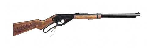 Daisy Model 1938 Red Ryder BB Gun, .177 BB, Black Wood Stock, Lever Action, Single Shot, 280 Feet per Second 991938-803