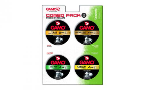 Gamo Combo Pack, Precision Pellets, .22 Pellets (TS-22, Master Point, Hunter, Magnum), Blister Card, 950/Pack 63209295554