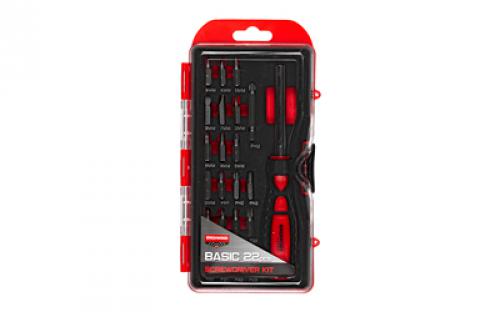 Birchwood Casey Basic Screwdriver Set, 22 Piece Kit, Red BC-BSDS