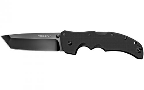 Cold Steel Recon 1, Folding Knife, Black, Plain Edge, Tanto, 4 Blade, DLC Finish, S35VN, Black Handle CS-27BT