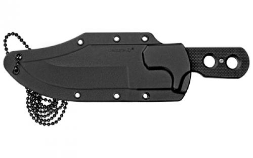 Cold Steel Mini Tac Bowie, Fixed Blade Knife, Silver, Plain Edge, Clip Point, 3.625" Blade, 8Cr13MoV, Black Handle, Includes Secure-Ex Sheath CS-49HCF