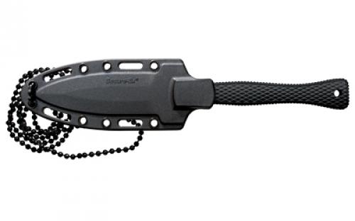 Cold Steel Hide Out, 6.5" Fixed Blade Knife, AUS 8A/Stainless Steel, Griv-Ex Handle, Double-Edged Blade, Secure-Ex Neck Sheath With Bead Chain Lanyard CS-49NDE