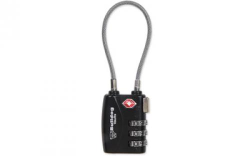 Bulldog Cases TSA Lock w/Steel Cable, Black Finish, This is Not A California Compliant Locking Device BD8022