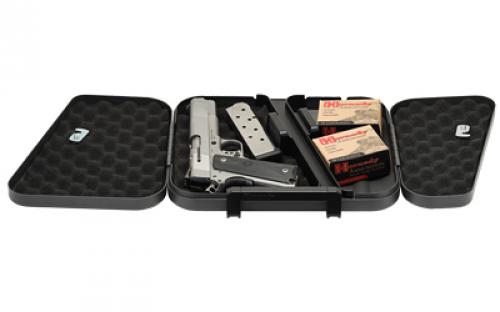 Hornady Dual-Lid Lock Box, Foam Interior, 2 Keyed Alike Locks, 11"x10"x2" Exterior Dimensions, Includes Steel Security Cable 95229