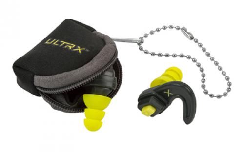 Allen ULTRX Adjustable Ear Plugs, Gray/Neon Yello, Includes Carrying Pouch 4103