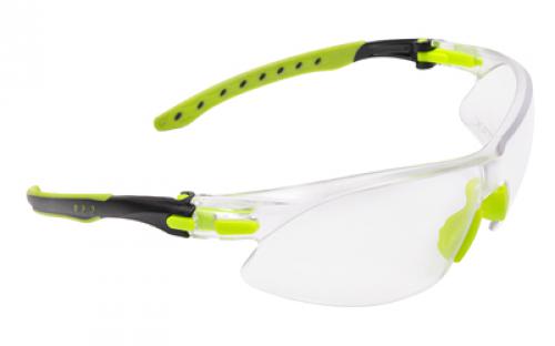 Allen ULTRX Keen Safety Glasses, Compact, Anti-fog/Anti-scratch, Black/Lime Green Frame, Clear Lens 4140