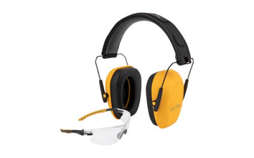 Allen ULTRX Hearing and Eye Combo, Shield Passive Earmuff, NRR 23dB, Yellow, Anti-Fog/Anti-Scratch Shooting Glasses, Clear, ANSI Z58 and CE EN-Rated 4156