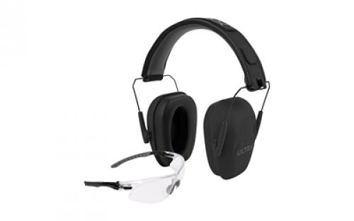 Allen ULTRX Hearing and Eye Combo, Shield Passive Earmuff, NRR 23dB, Gray, Anti-Fog/Anti-Scratch Shooting Glasses, Clear, ANSI Z58 and CE EN-Rated 4157