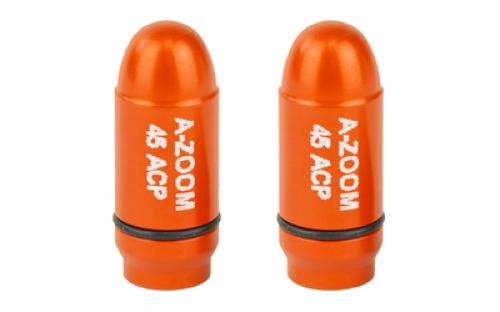 A-Zoom Strikercaps, Snap Caps, Orange, 45 ACP, 2/Pk 17104