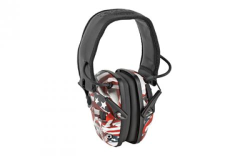 Howard Leight Impact Sport, Electronic Earmuff, Folding, One Nation One Flag Finish R-02530