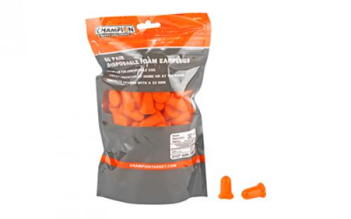 Champion Traps & Targets Foam Ear Plugs, Orange, 50 Count 99779