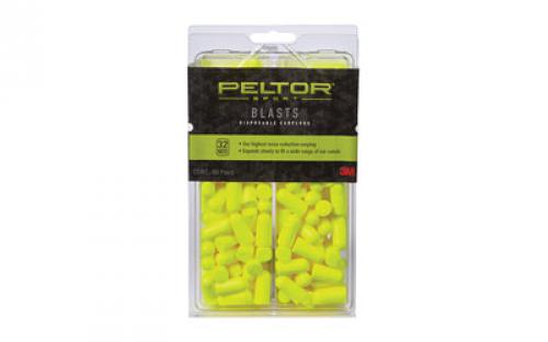 3M/Peltor Sport Blasts, Ear Plug, Yellow, Disposable, Hearing Protection, 80/Pair 97082-PEL80-6C