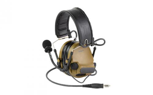 3M/Peltor ComTac V, Electronic Earmuff, Headband, Foldable, Single Lead, Standard Dynamic Mic, NATO Wiring, Coyote Brown Color MT20H682FB-47 CY