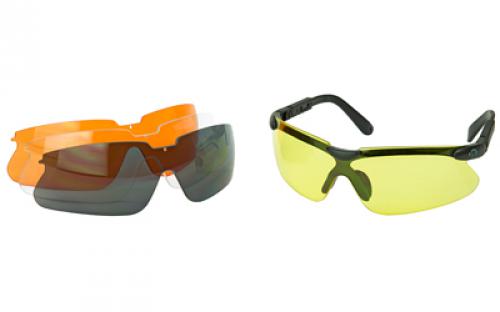 Walker's Glasses, Smoke Gray, Amber, Yellow, and Clear Lens Kit Included, 1 Pair GWP-ASG4L2