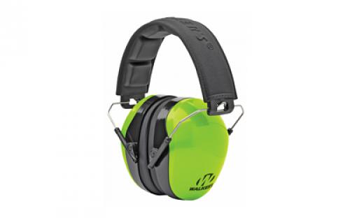 Walker's Passive, Earmuff, Padded Headband, Folding, Hi Viz Green GWP-DCPM-HVG