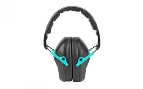 Walker's Passive, Folding Earmuff, Black/Teal, 1 Pair GWP-FPM1-BKTL