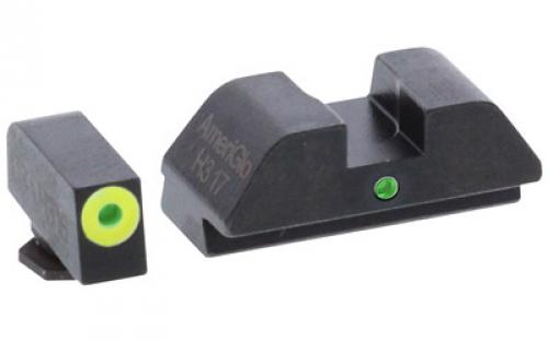 AmeriGlo I-Dot, Sight, Fits Glock 42 and 43, Green Tritium Lime Green LumiLime Outline Front with Green Rear GL-305