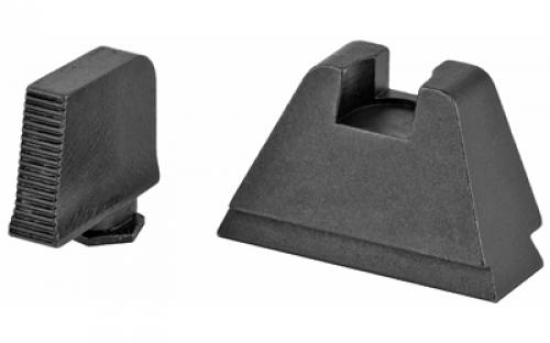 AmeriGlo Tall Suppressor Sights, 3XL Height, Fits All Glocks Except 42/43, Black Serrated .365 Front, Flat Black .451 Rear GL-506