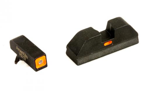 AmeriGlo CAP - Combative Application Pistol Sight, Fits Glock 20,21,29,30,31,32,36, Green/Orange, Green Tritium Front Sight With Orange Lumi Outline, Rear Sight with Orange Lumi Horizontal Center Line GL-617