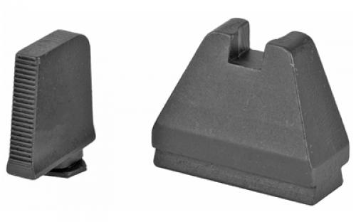 AmeriGlo Tall Suppressor Sights, 9XL Height, Fits All Glocks Except 42/43, Black Serrated .500 Front, Flat Black .600 Rear GL-808