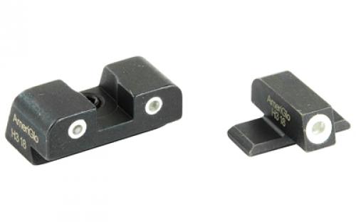 AmeriGlo Classic Series 3 Dot Sights for Springfield XD, Green with White Outline, Front and Rear Sights XD-191