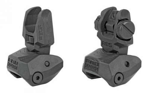 F.A.B. Defense Flip Up Front and Rear Sight Set, Fits Picatinny Rails, Polymer, Black FX-FRBSKIT