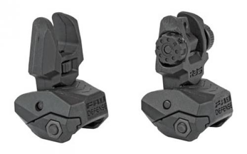 F.A.B. Defense Flip Up Front and Rear Sight Set, Fits Picatinny Rails, Polymer, Black FX-FRBSKIT