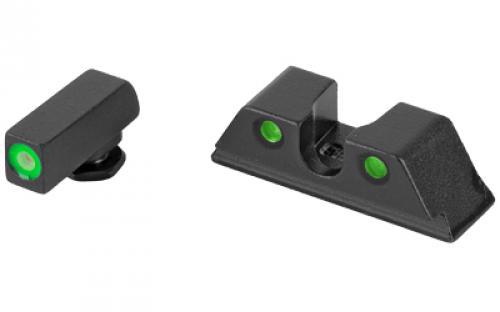 Meprolight Hyper-Bright, Tritium Sight Set, Green Front/Green Rear, For Glock Standard Frame 9/357SIG/40/45GAP 0402243111