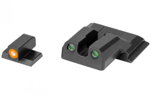 Meprolight Hyper-Bright, Tritium Sight Set, Orange Front/Green Rear, Fits S&W M&P Shield 0417703131