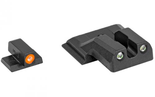 Meprolight Hyper-Bright, Tritium Sight Set, Orange Front/Green Rear, Fits S&W M&P Shield 0417703131