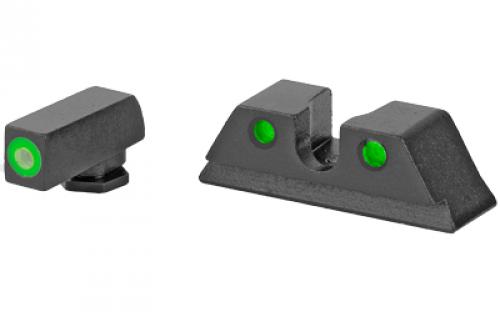 Meprolight Hyper-Bright, Tritium Sight Set, Green Front/Green Rear, Fits Taurus G3C 0465003111