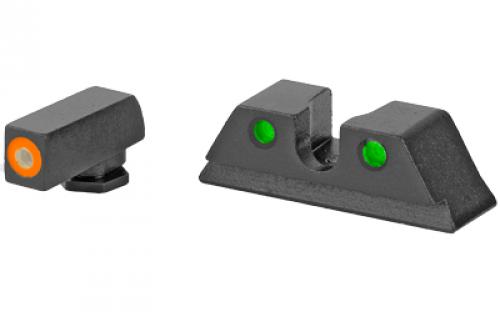 Meprolight Hyper-Bright, Tritium Sight Set, Orange Front/Green Rear, Fits Taurus G3C 0465003131