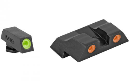 Meprolight Tru-Dot, Fixed Tritium Sights, Green/Orange, Fits Glock 26/27 0102263301