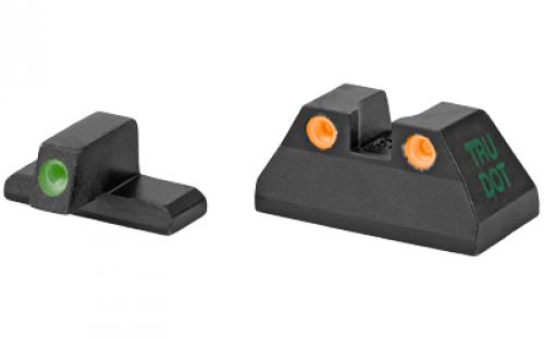 Meprolight Tru-Dot, Fixed Tritium Sights, Green/Orange, Fits HK USP Full Size 9MM/40S&W/45ACP 0115163301