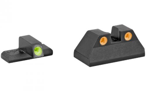 Meprolight Tru-Dot, Fixed Tritium Sights, Green/Orange, Fits HK USP Compact 9/40S&W/45ACP 0115173301