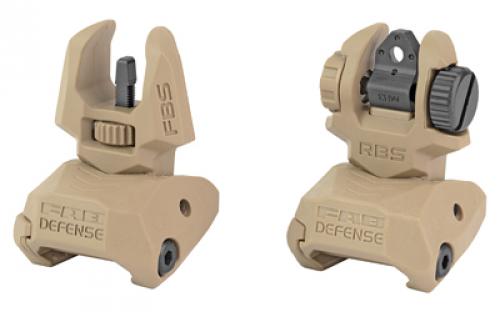 Meprolight FRBS, Flip Backup Sights, 4 Dot Rear, Orange Hyper Bright Front, Fits Picatinny Rail, FDE 403440