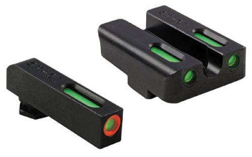 Truglo Brite-Site TFX Pro, Sight, Fits Glock 17,17L,19,22,23,24,26,27,33,34,35,38,39, Tritium/Fiber-Optic, Day/Night Sight, 24/7 Brightness, Orange Ring on Front Sight TG-TG13GL1PC