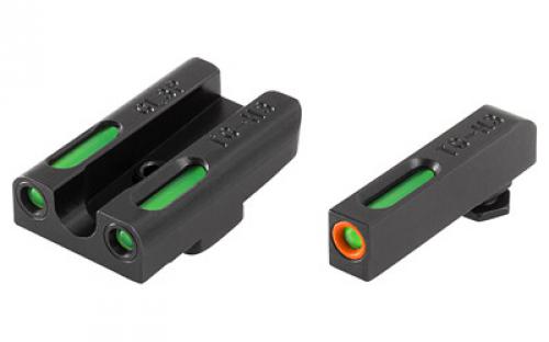 Truglo Brite-Site TFX Pro, Sight, Fits Glock 42 and 43, Tritium/Fiber-Optic, Day/Night Sight, 24/7 Brightness, Orange Ring on Front Sight TG-TG13GL3PC