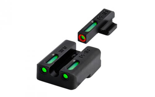 Truglo TFX Pro Square Front / U-Notch Rear Tritium / Fiber Optic Sight, Front Sight Color - Green W/ Orange Outline, Rear Sight Color Green, Fits Century Arms Canik TP9 TG-TG13KS1PC