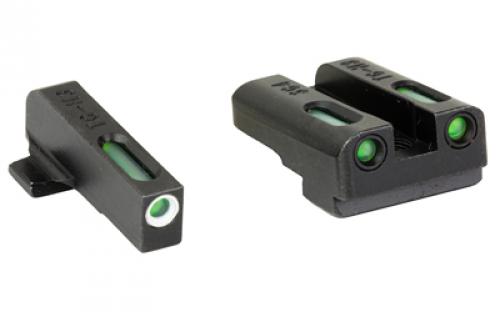 Truglo TFX Brite Site, Day/Night Sight Set For Sig P365, Front Sight Color Green W/ White Focus Lock Ring, Rear Sight Color Green,  Glows In The Dark No Batteries Or Light Exposure Required TG-TG13SG4A