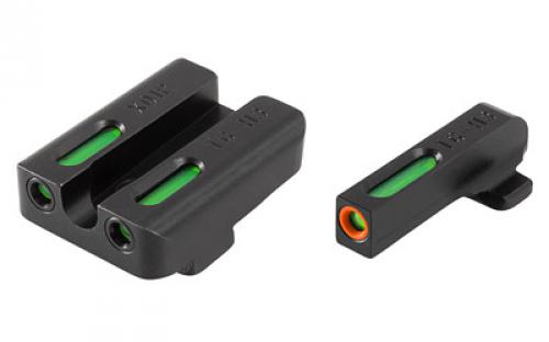 Truglo Brite-Site TFX Pro, Sight, Fits Springfield XD/XDM/XDS, Tritium/Fiber-Optic, Day/Night Sight, 24/7 Brightness, Orange Ring On Front Sight TG-TG13XD1PC