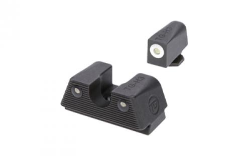 Truglo Tritium X, Sight Set, For Glock 42 and 43, Green Tritium, White Ring on Front Sight TG-TG231G1XAW