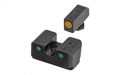 Truglo Tritium Pro Brite Site Day/Night Sight Set For Glock 20/21/25/29/30/31/32/37/40/41, Front Sight Color Green W/ Orange Focus Lock Ring, Rear Sight Green, Glows In The Dark No Batteries Or Light Exposure Required TG-TG231G2C