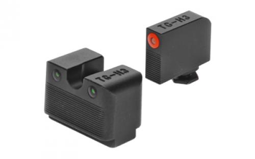 Truglo Tritium Pro Brite Site Day / Night Sight Set For Glock M.O.S., Front Sight Color Green W/ Orange Focus Lock Ring, Rear Sight Green, Glows In The Dark No Batteries Or Light Exposure Required TG-TG231G2MC