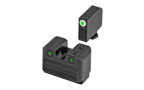 Truglo Tritium Pro Brite Site Day / Night Sight Set For Glock M.O.S., High, Front Sight Color Green W/ Orange Focus Lock Ring, Rear Sight Green, Glows In The Dark No Batteries Or Light Exposure Required TG-TG231G2MW