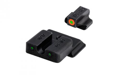 Truglo Tritium Pro, Sight Set, For S&W M&P, Green Tritium, Orange Ring on Front Sight TG-TG231MP1C