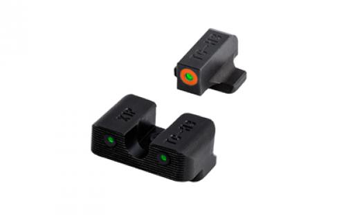 Truglo Tritium Pro, Sight Set, For Springfield XD, Green Tritium, Orange Ring on Front Sight TG-TG231X1C