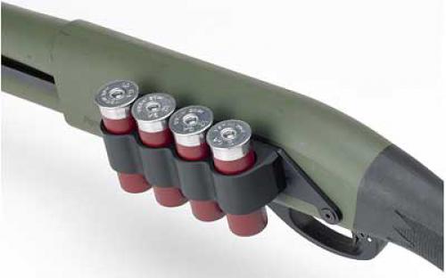 Mesa Tactical 4-Shell Left Side Saddle, 12 Gauge, Rugged, Reliable On-gun Shotshell Carriers, Fits Remington 870, Black 90320